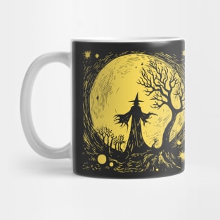 Linocut Witch Mug